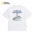 NEW National Geographic Pusan Yongdusan Park Graphic Semi-Oversized Short-Sleeve T-Shirt N262UTS627 WHITE Asian Fit