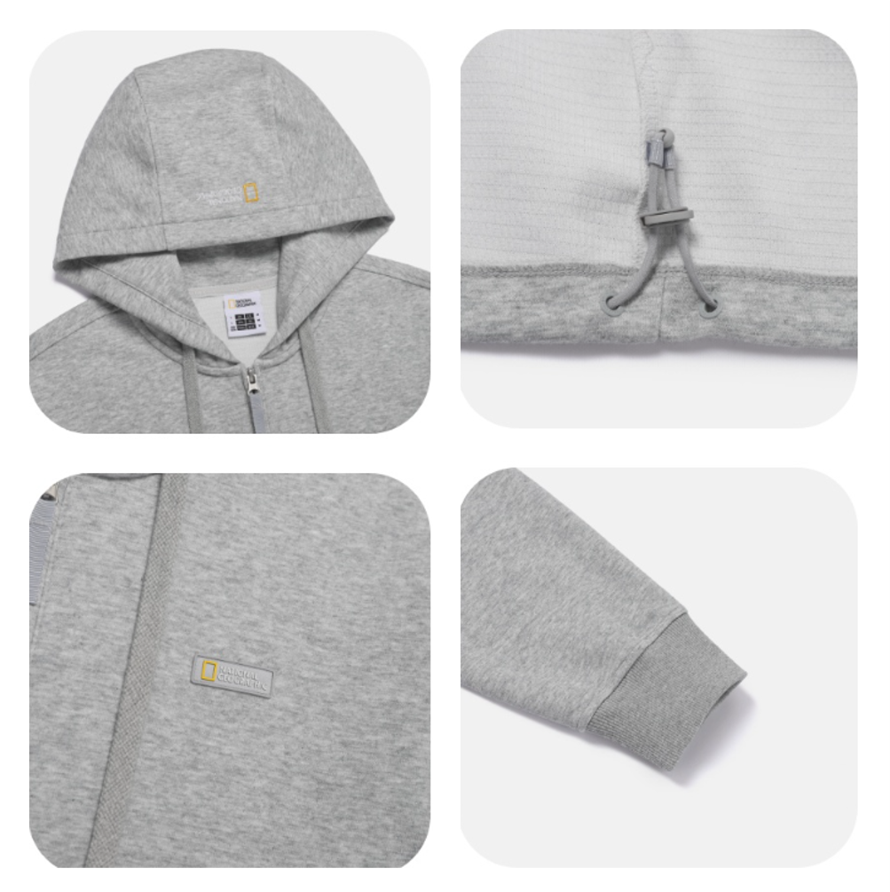 NEW National Geographic Lightweight Dyamaru Hooded Full-Zip Jacket N262UFT960 M/GREY Asian Fit