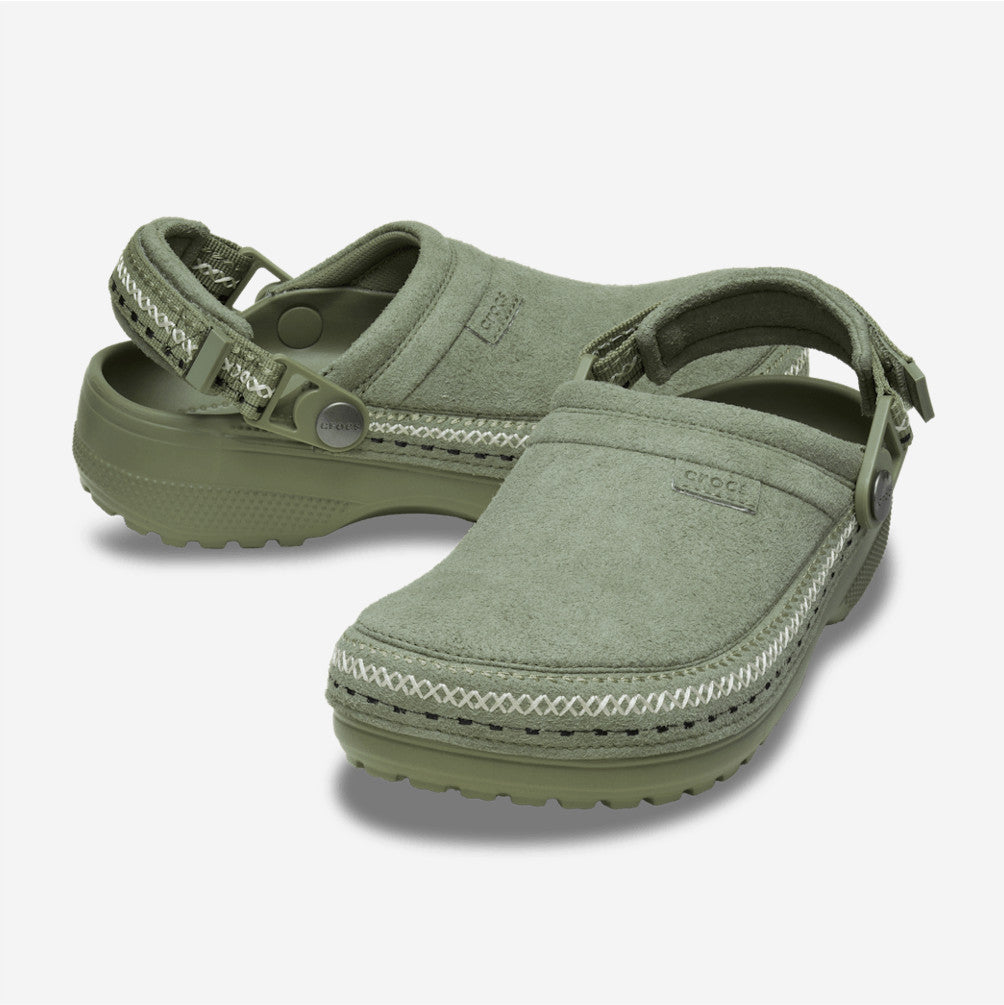 NEW CROCS Crafted Vegan Suede Stitch Clog 214048 Cargo Khaki Green UNISEX SIZE