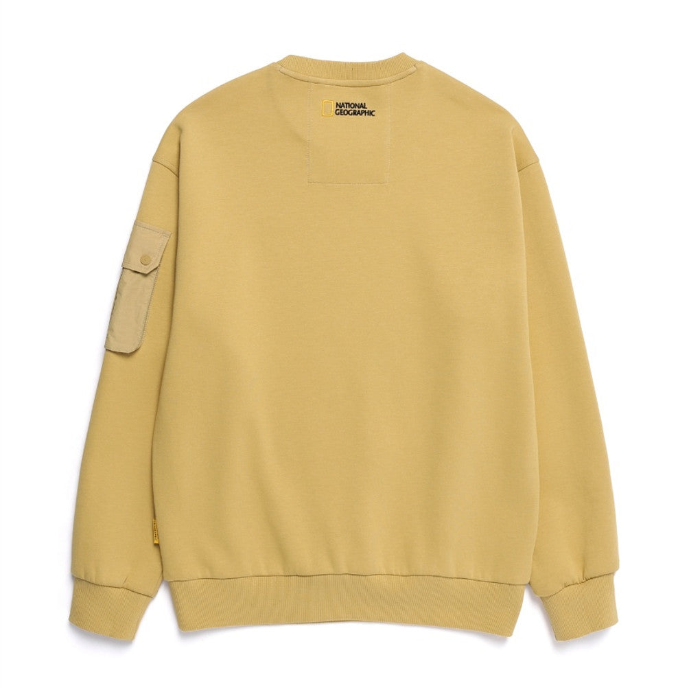 NEW National Geographic Sleeve-Pocket Sweatshirt N251USW900 GREEN OLIVE Asian Fit