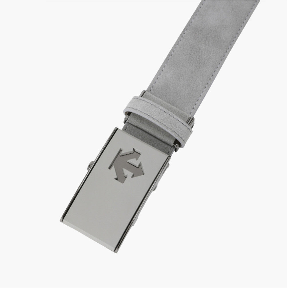 NEW DESCENTE GOLF Men's Belt DR32MFBT73 with Accent Straps 4.7 in * 1.3 in LIGHT GREY