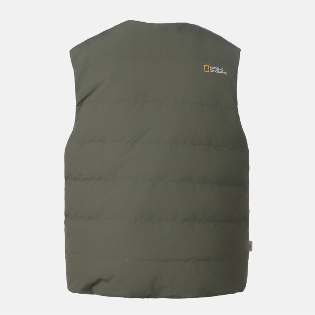NEW National Geographic Heron U-Neck Lightweight Goose Down Vest N264UDV920 GREEN Asian Fit