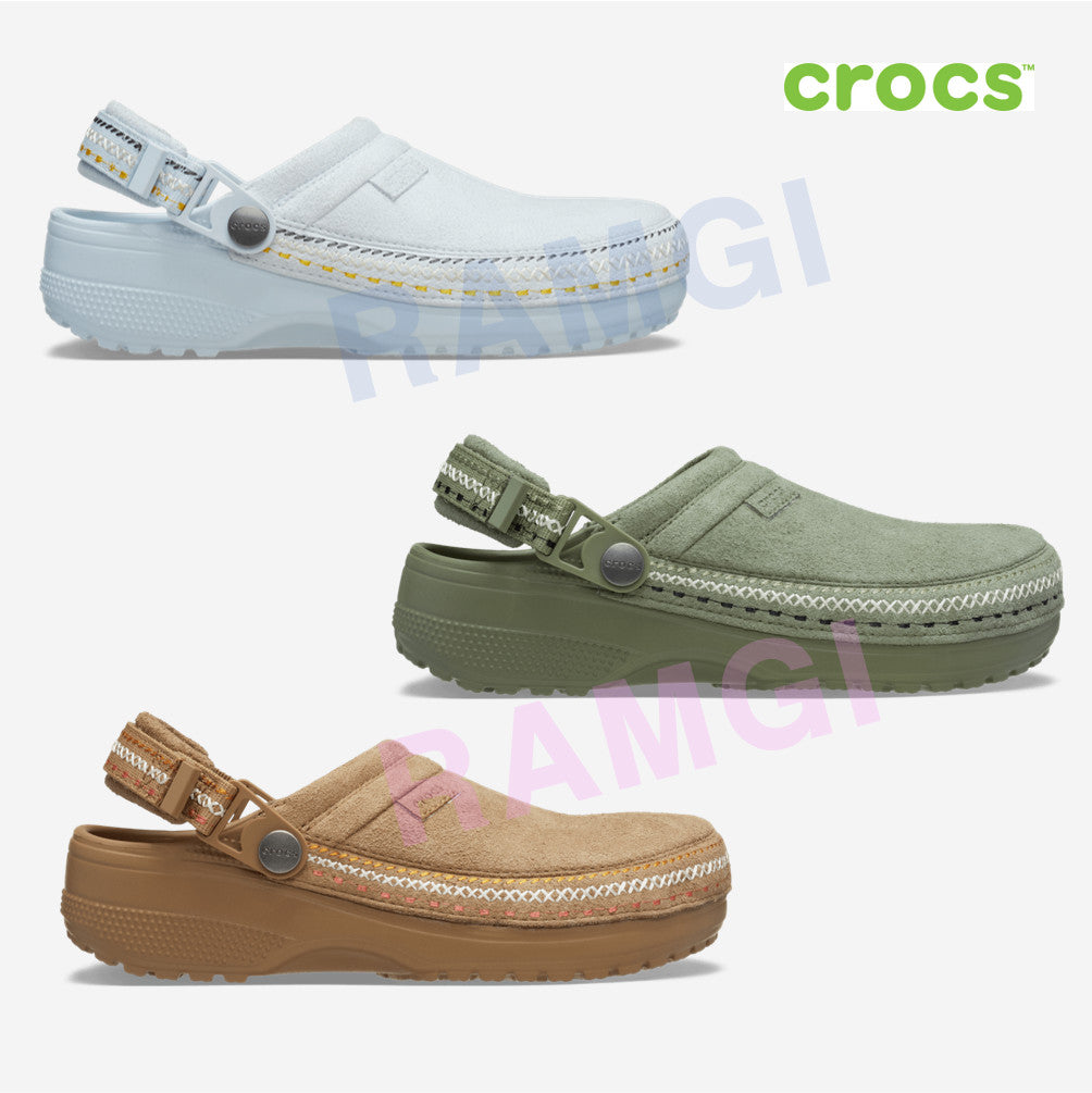 NEW CROCS Crafted Vegan Suede Stitch Clog 214048 Sepia Brown UNISEX SIZE