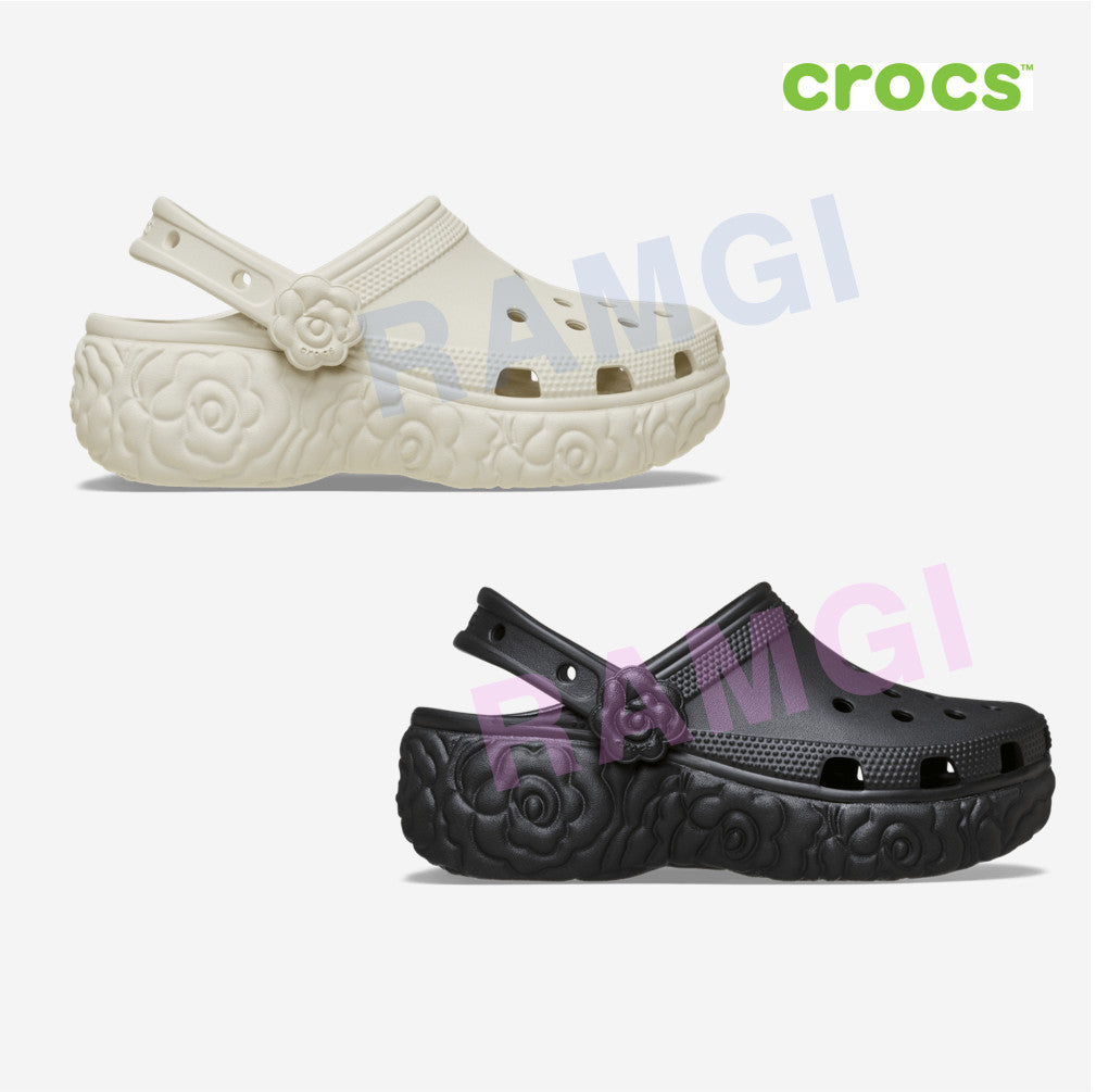 NEW CROCS Classic Platform Bloom Clog 213447 Black