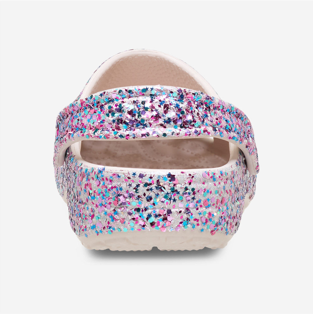 NEW CROCS KIDS Classic Dazzle Glitter Clog 213915 Cocoa Cream