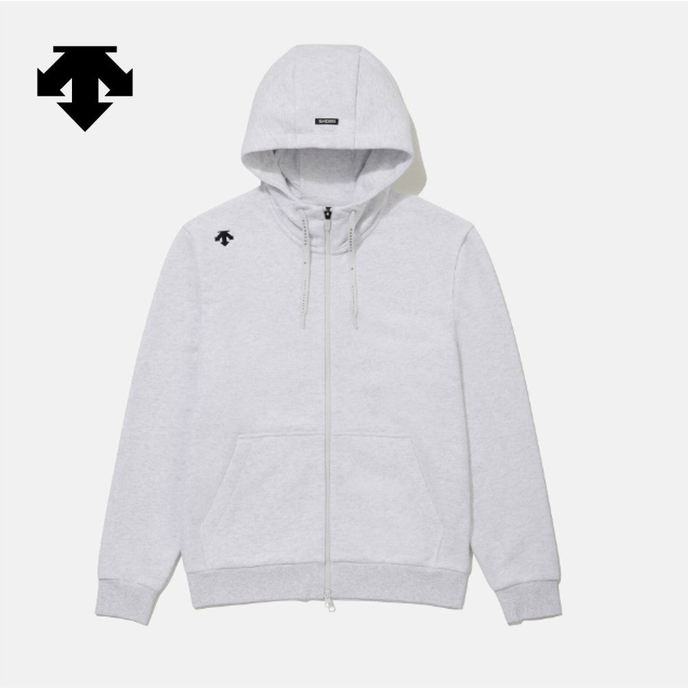 NEW DESCENTE Sports Terry Back-Printed Training Jacket SR323UFT81 LIGHT GREY ASIAN FIT