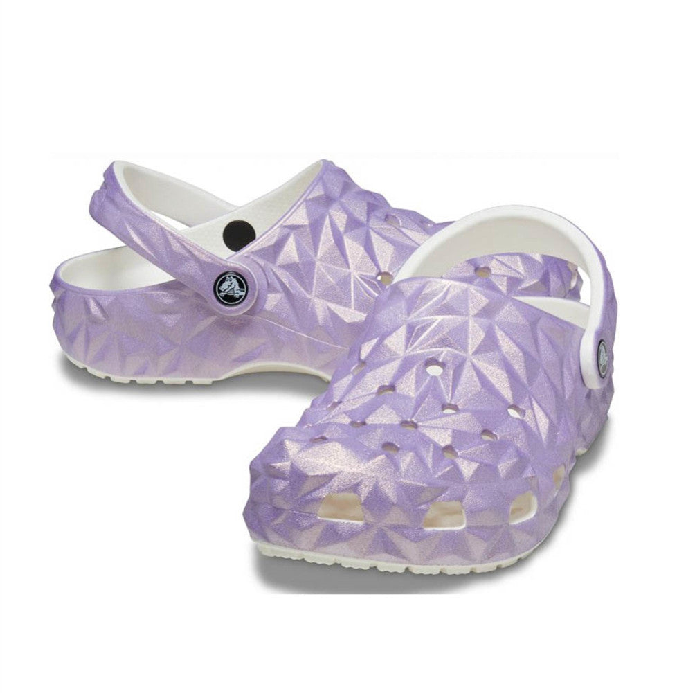 NEW CROCS CLASSIC METALLIC GEOMETRIC CLOG 209841-100 Purple