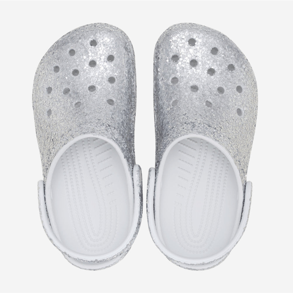 NEW CROCS KIDS Classic Dazzle Glitter Clog 213915 Silver