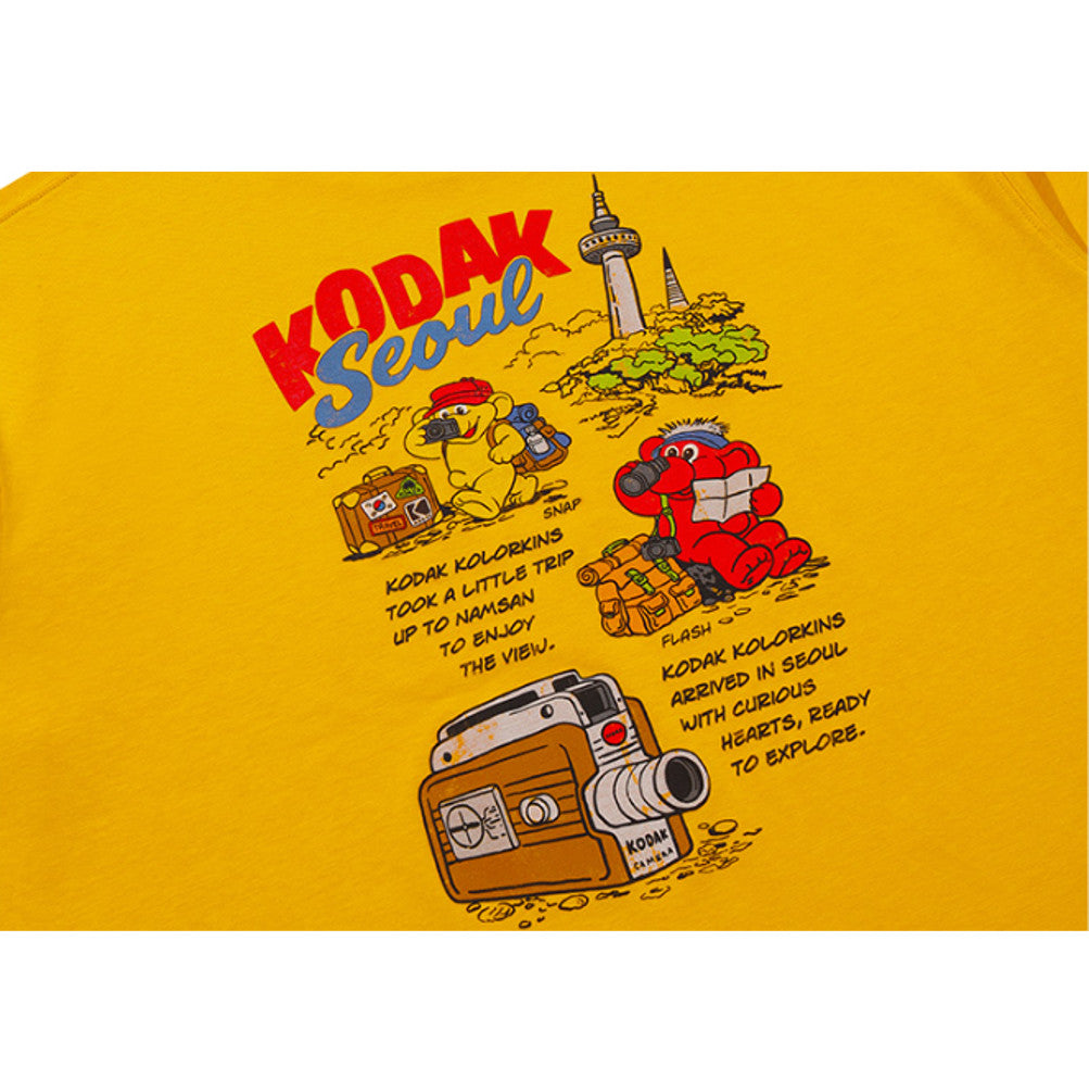 NEW KODAK APPAREL Travel Korea Seoul Short Sleeved T-shirt YELLOW K6223XRS97YLW ASIAN FIT