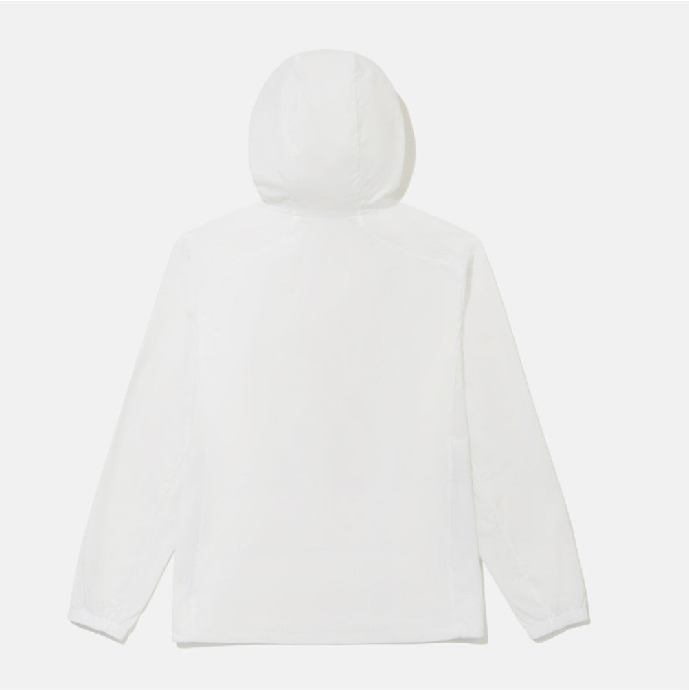 NEW DESCENTE Hooded Comfort Fit Windbreaker Jacket SR323UWB71 WHITE ASIAN FIT