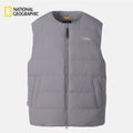 NEW National Geographic Heron U-Neck Lightweight Goose Down N264UDV920 Vest GREY Asian Fit