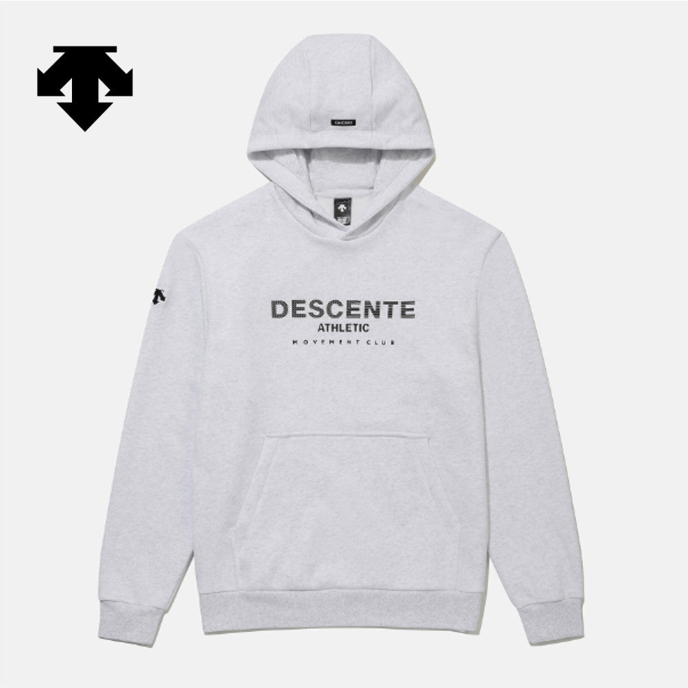 DESCENTE Sports Terry Graphic Hoodie T-Shirt SR323UHD81 LIGHT GREY ASIAN FIT