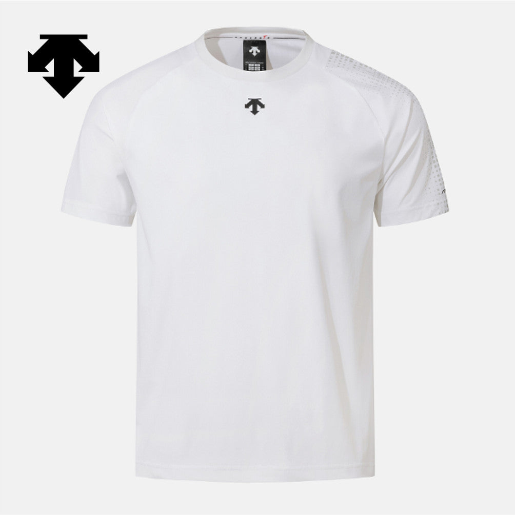 DESCENTE Men's Cooling Tricot Graphic Short-Sleeve T-Shirt SR311TTS76 WHITE ASIAN FIT