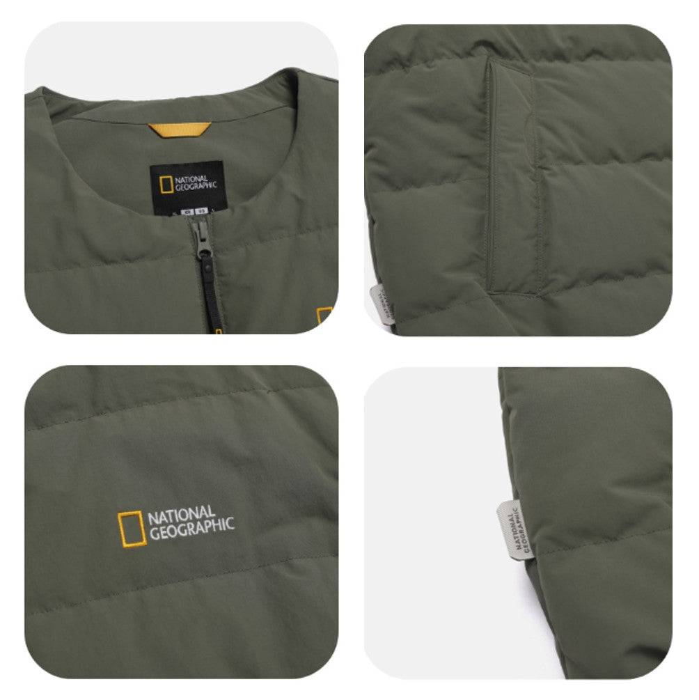 NEW National Geographic Heron U-Neck Lightweight Goose Down Vest N264UDV920 GREEN Asian Fit