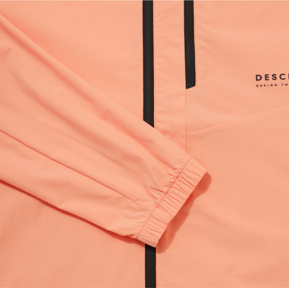 NEW DESCENTE Hooded Comfort Fit Windbreaker Jacket CORAL ASIAN FIT