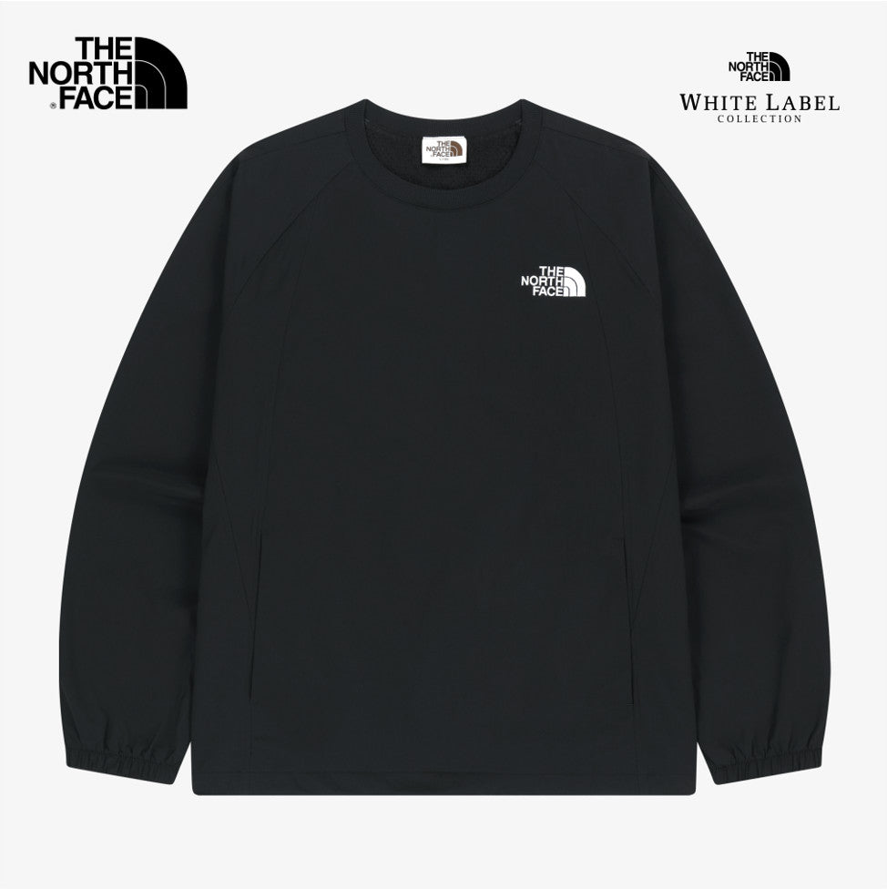 The North Face Korea WHITE LABEL VARIA CREWNECK Sweatshirt NM5MS56J BLACK ASIAN FIT