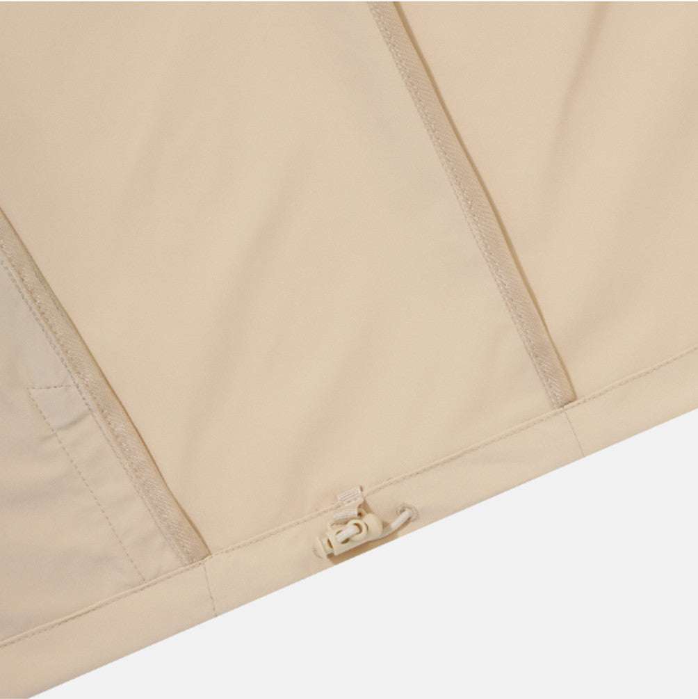 NEW DESCENTE Hooded Comfort Fit Windbreaker Jacket SR323UWB71 BEIGE ASIAN FIT