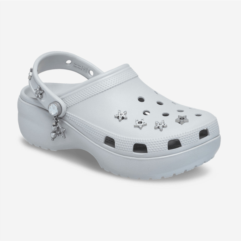 NEW CROCS Classic Platform Edgy Beading Clog 214040 Atmosphere Grey