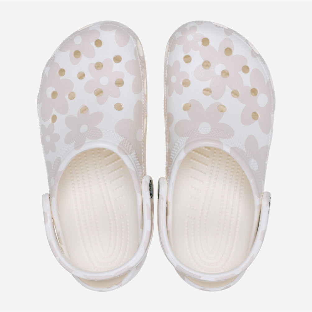NEW CROCS Classic Pop Petals Clog 214090 Flower Chalk / Multi