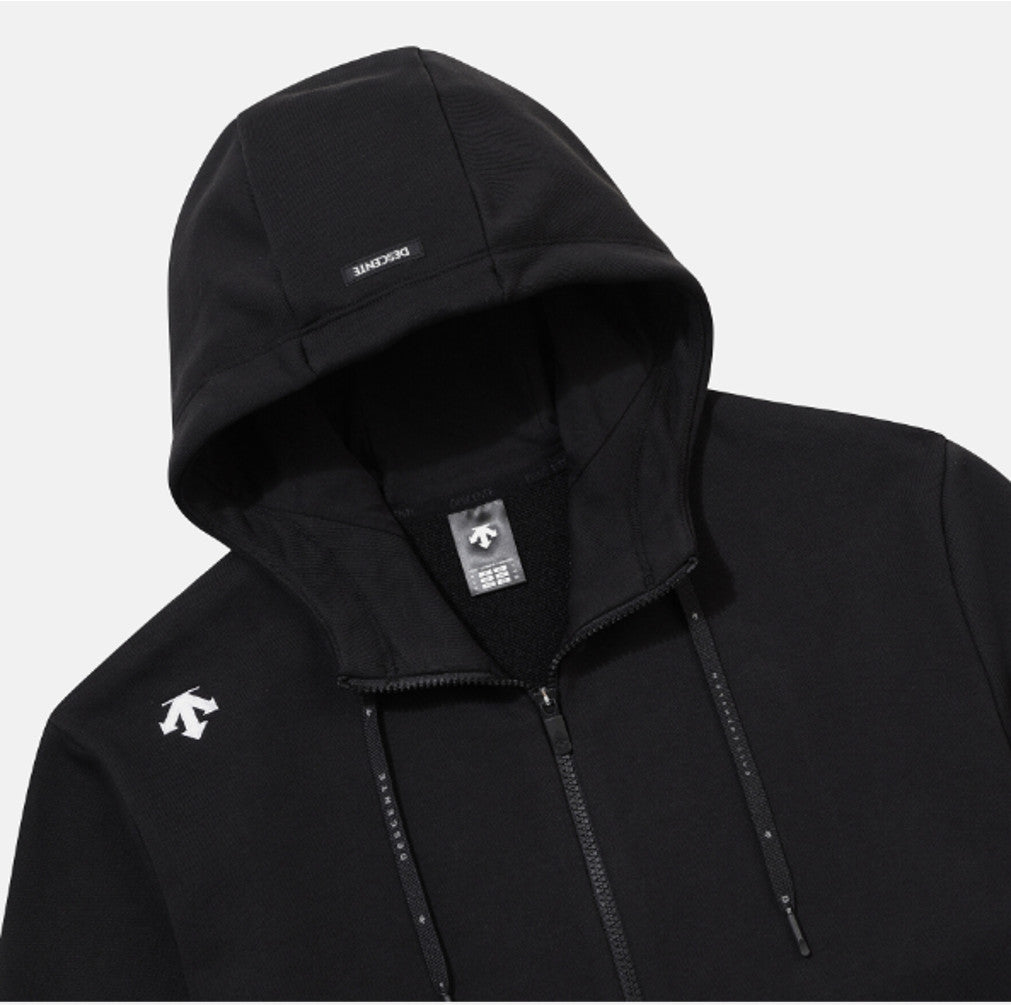 NEW DESCENTE Sports Terry Back-Printed Training Jacket SR323UFT81 BLACK ASIAN FIT