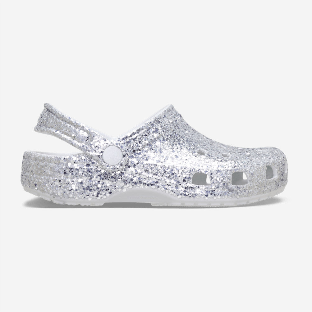 NEW CROCS KIDS Classic Dazzle Glitter Clog 213915 Silver