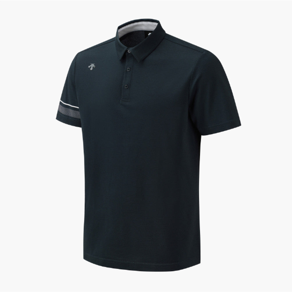 DESCENTE GOLF Men's One-Point Collar Short-Sleeve T-Shirt DR31MFTS74 Deep Green ASIAN FIT