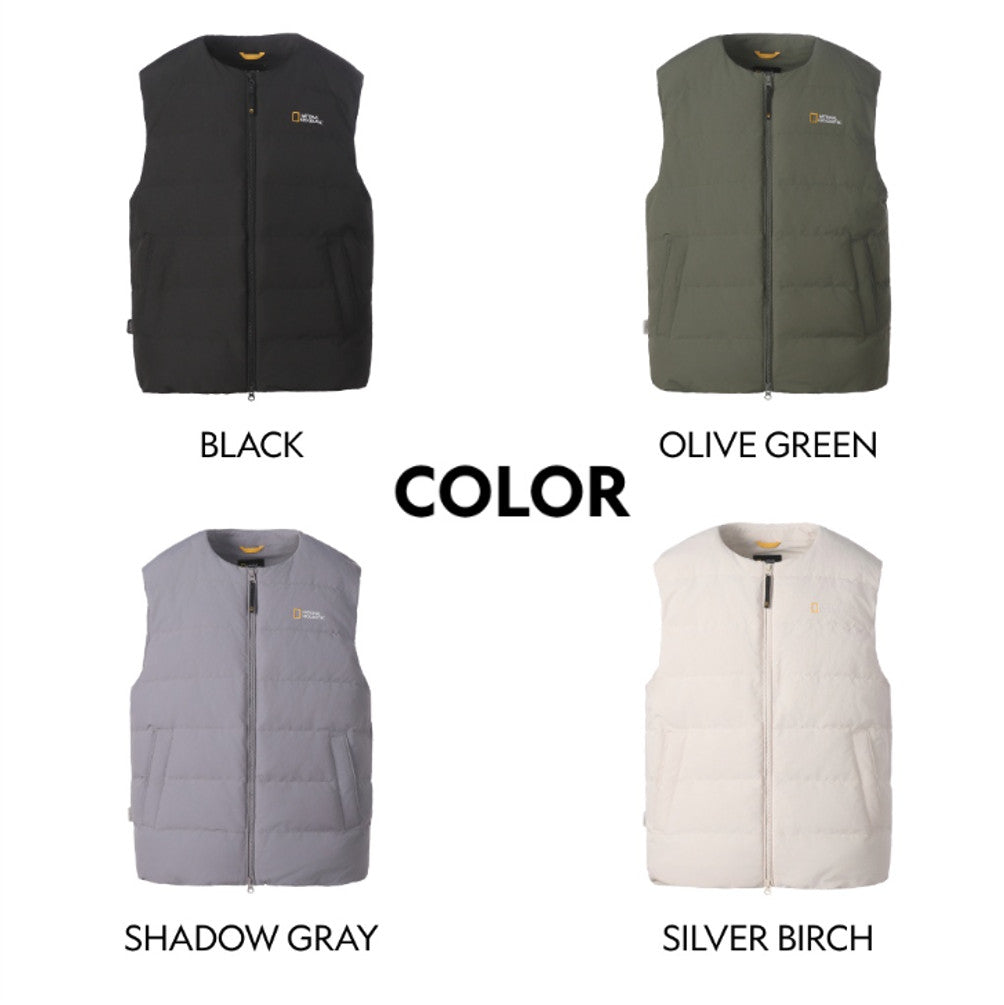 NEW National Geographic Heron U-Neck Lightweight Goose Down Vest N264UDV920 GREEN Asian Fit
