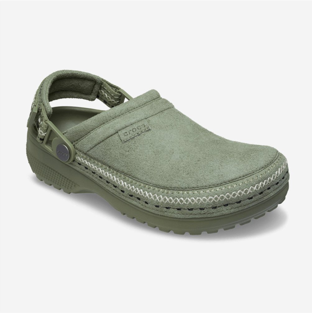 NEW CROCS Crafted Vegan Suede Stitch Clog 214048 Cargo Khaki Green UNISEX SIZE