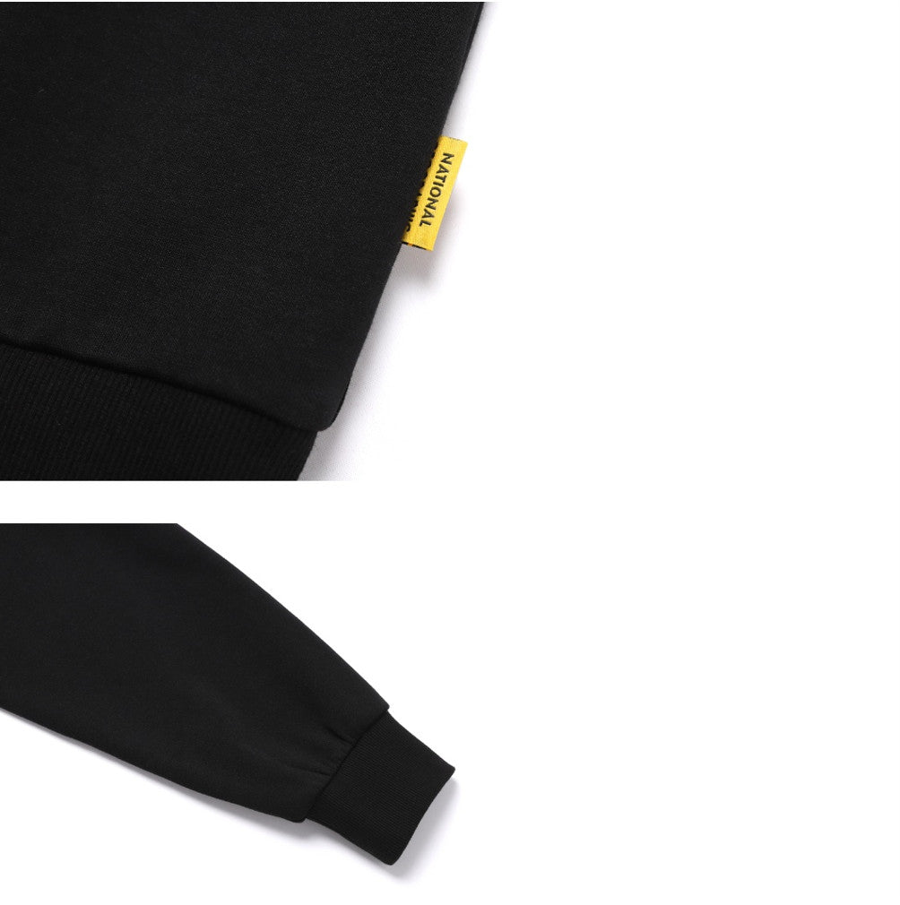 NEW National Geographic Sleeve-Pocket Sweatshirt N251USW900 CARBON BLACK Asian Fit