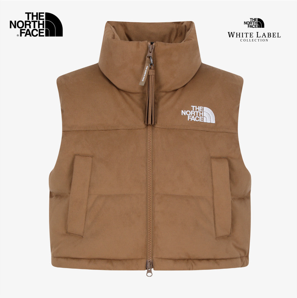 The North Face Korea WHITE LABEL W'S SUEDE NUPTSE VEST NV1DR82K CAMEL (RDS) ASIAN FIT