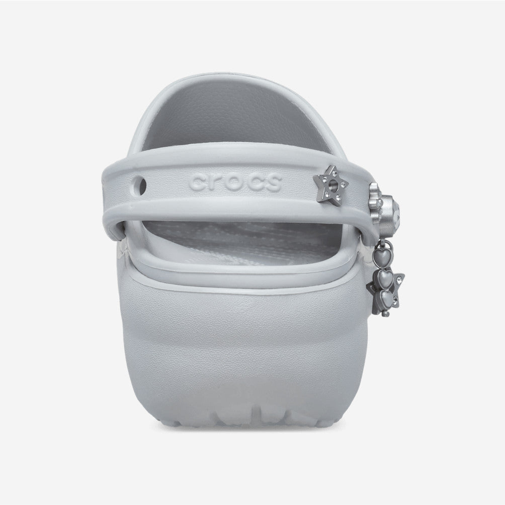 NEW CROCS Classic Platform Edgy Beading Clog 214040 Atmosphere Grey