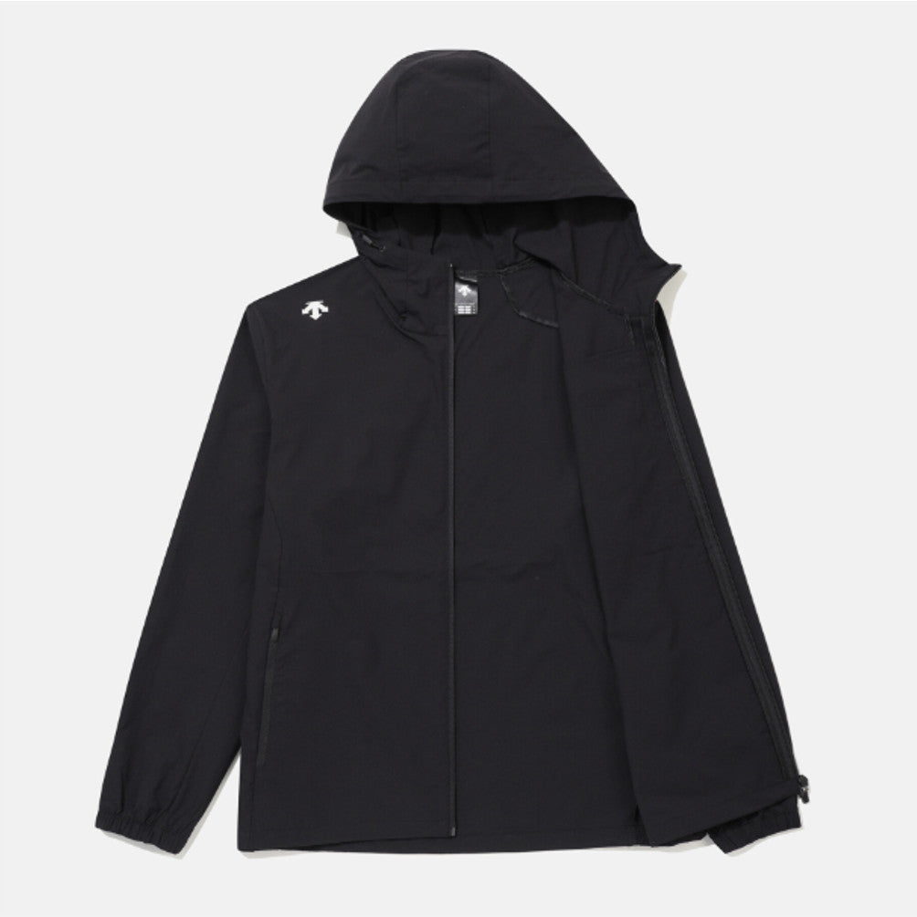 NEW DESCENTE Hooded Comfort Fit Windbreaker Jacket SR323UWB71 BLACK ASIAN FIT