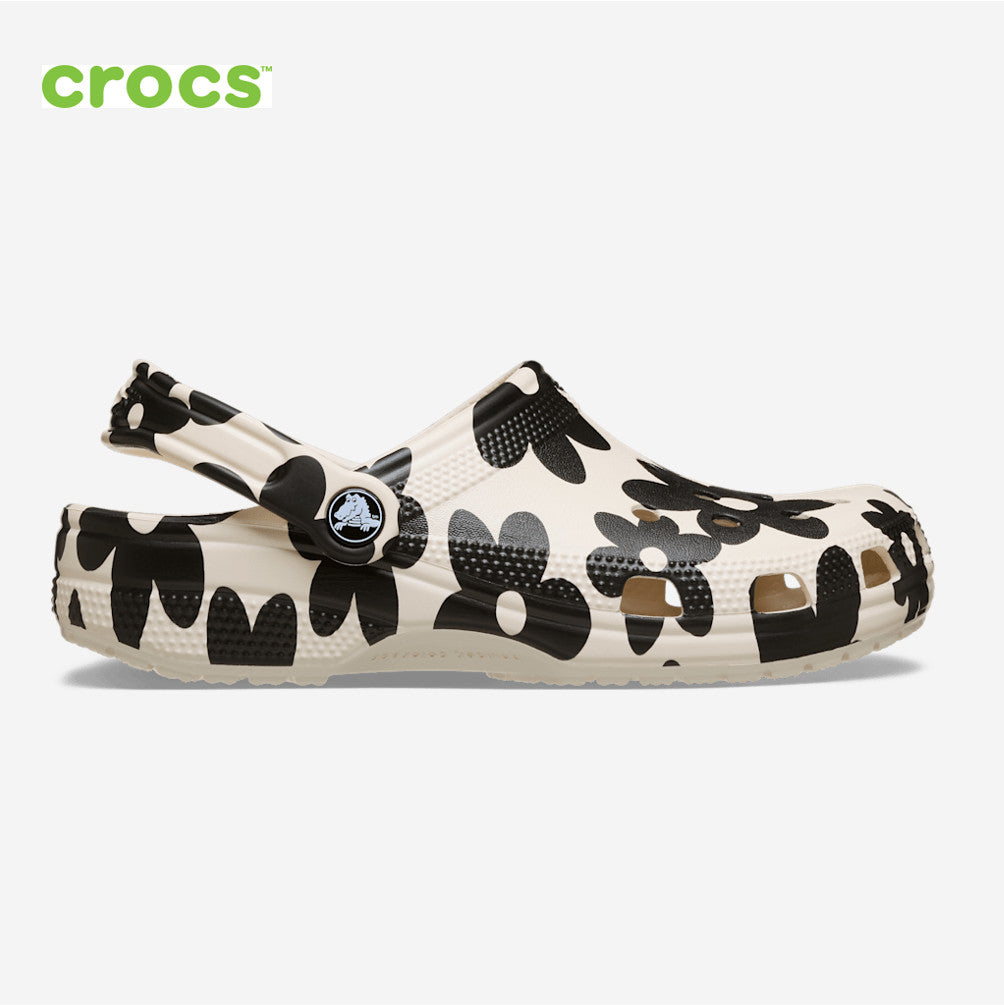 NEW CROCS Classic Pop Petals Clog 214090 Flower Summit White / Multi Black