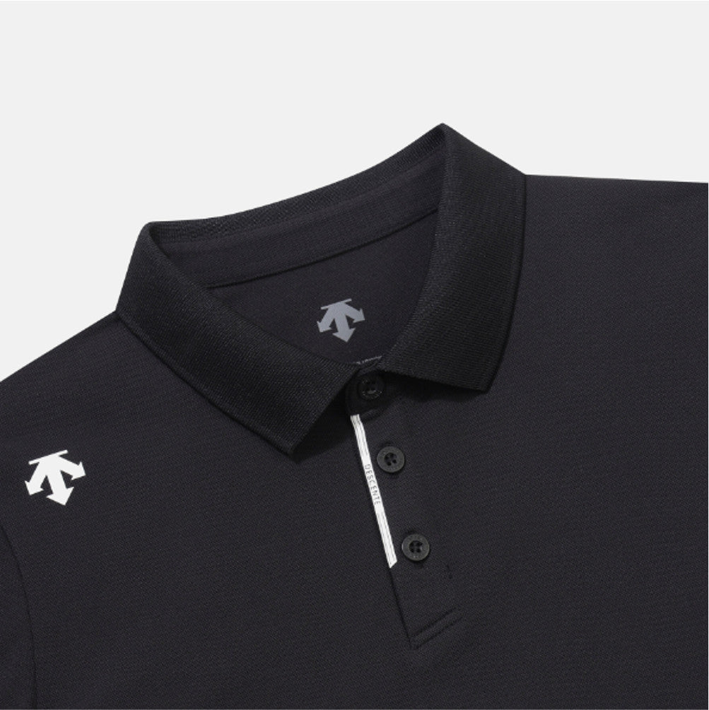 DESCENTE Men's Tough Polo Short-Sleeve T-Shirt SR123UPS11 BLACK ASIAN FIT