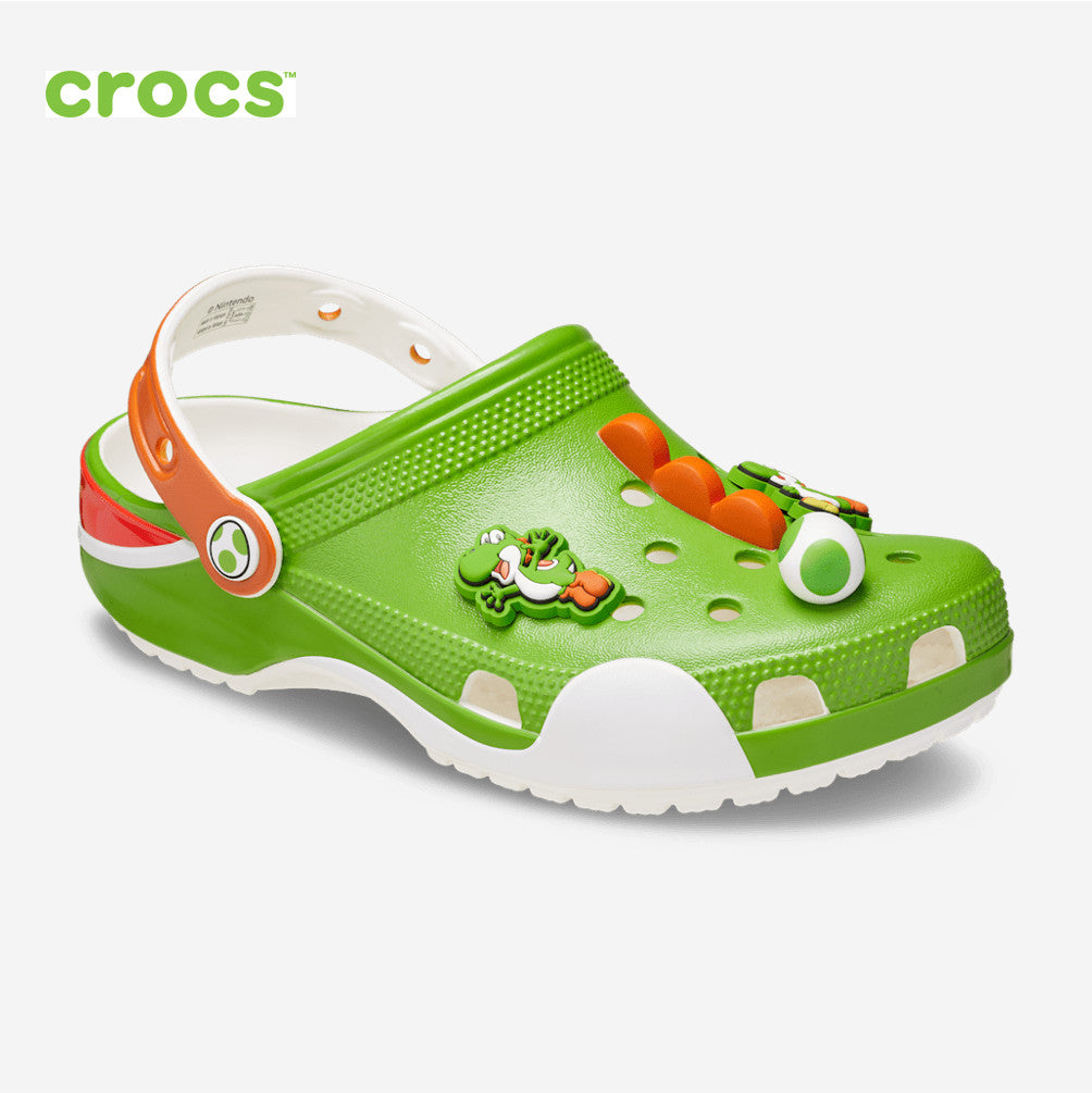 NEW CROCS Super Mario Yoshi Classic Clog 212136 Yellow Green Multi UNISEX SIZE