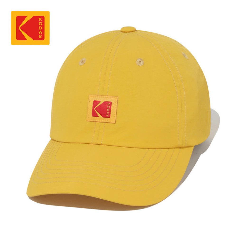 NEW KODAK APPAREL Relaxed-Fit Square Logo Nylon Baseball Cap K6243LCP33YLW YELLOW UNISEX SIZE