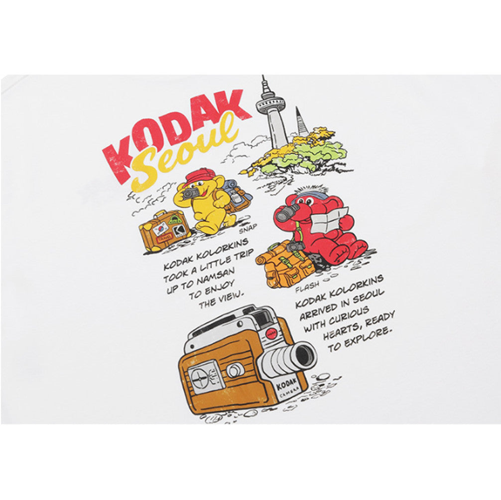 NEW KODAK APPAREL Travel Korea Seoul Short Sleeved T-shirt WHITE K6223XRS97WHT ASIAN FIT