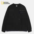 NEW National Geographic Hybrid Semi-Oversized Pocket Sweatshirt N261MSW900 BLACK Asian Fit