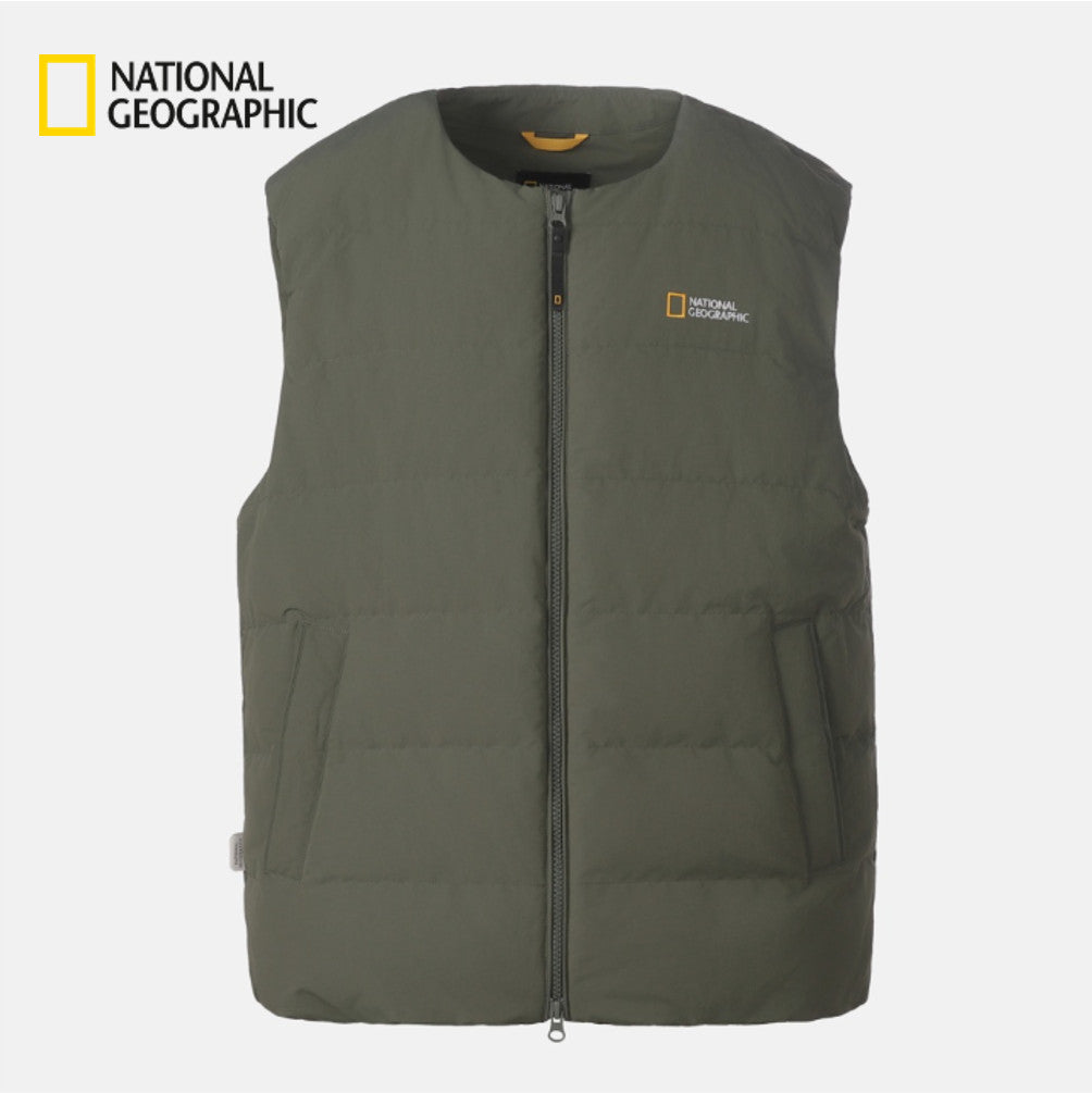 NEW National Geographic Heron U-Neck Lightweight Goose Down Vest N264UDV920 GREEN Asian Fit
