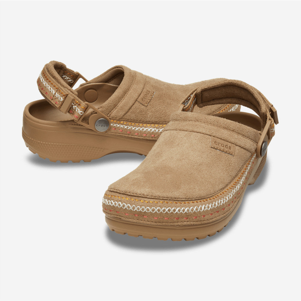 NEW CROCS Crafted Vegan Suede Stitch Clog 214048 Sepia Brown UNISEX SIZE