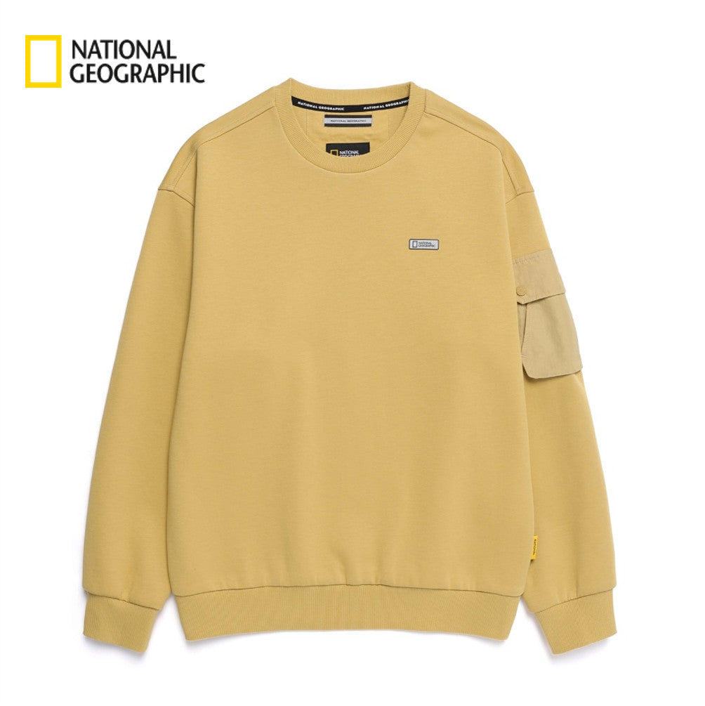 NEW National Geographic Sleeve-Pocket Sweatshirt N251USW900 GREEN OLIVE Asian Fit