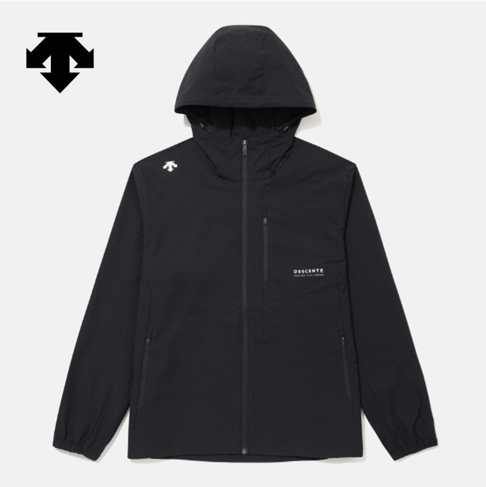 NEW DESCENTE Hooded Comfort Fit Windbreaker Jacket SR323UWB71 BLACK ASIAN FIT
