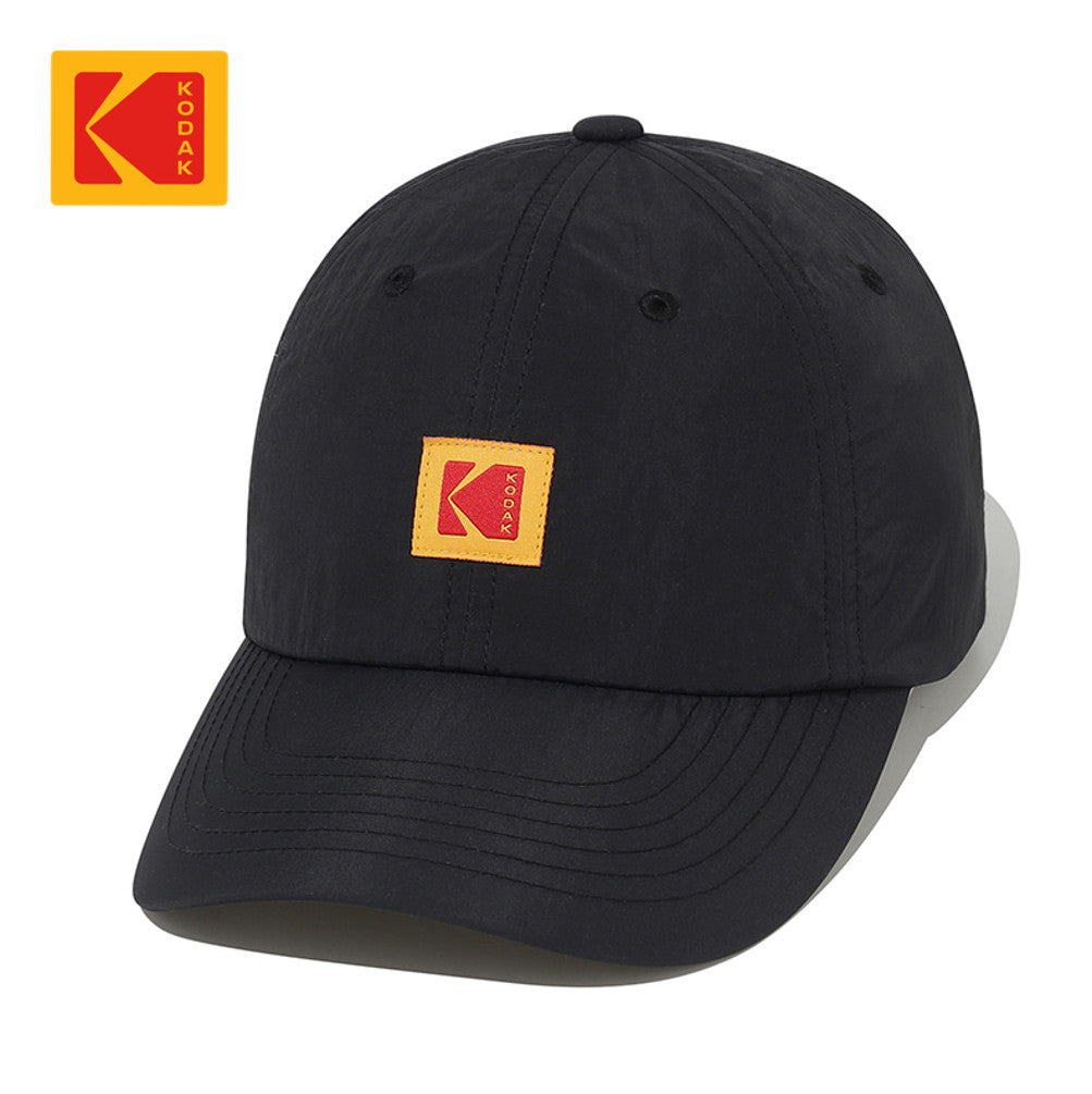 NEW KODAK APPAREL Relaxed-Fit Square Logo Nylon Baseball Cap BLACK K6243LCP33BLK UNISEX SIZE