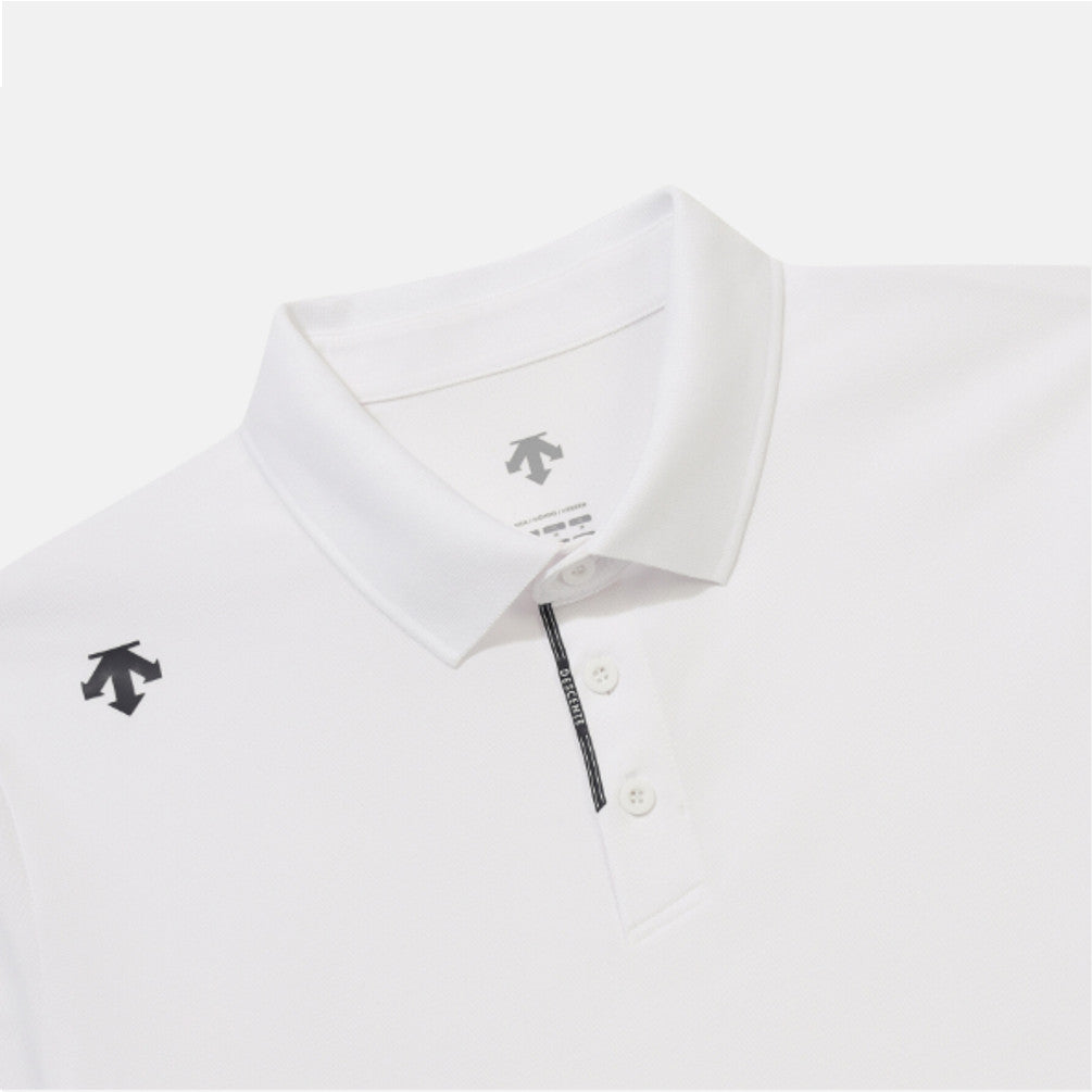 DESCENTE Men's Tough Polo Short-Sleeve T-Shirt SR123UPS11 WHITE ASIAN FIT