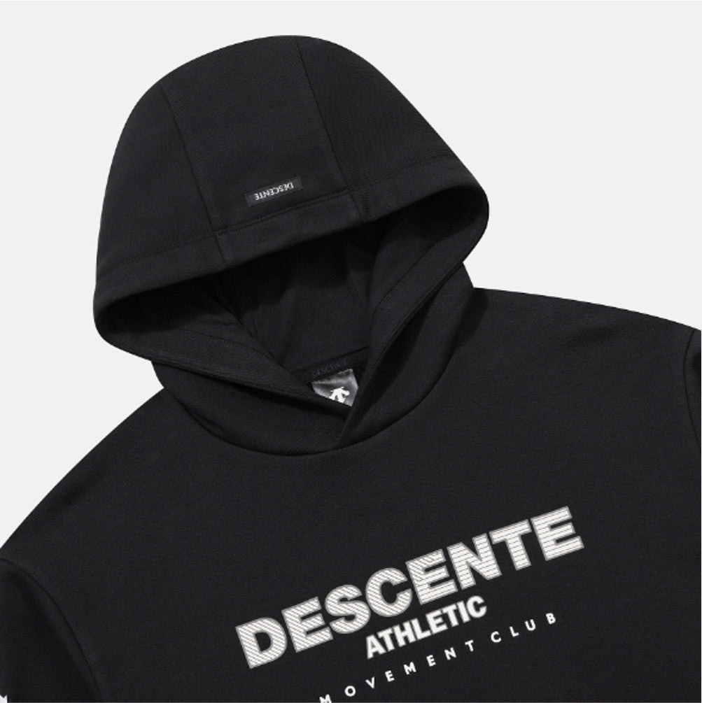 DESCENTE Sports Terry Graphic Hoodie T-Shirt SR323UHD81 BLACK ASIAN FIT