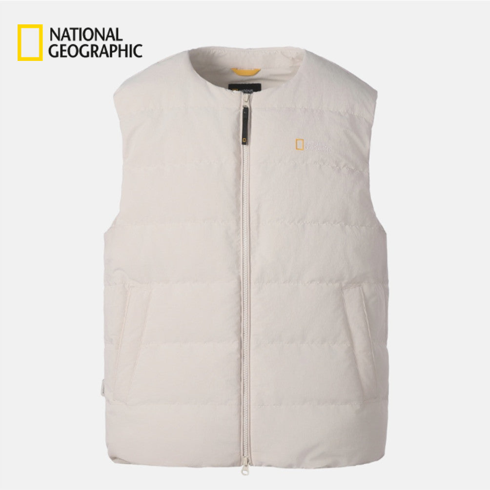 NEW National Geographic Heron U-Neck Lightweight Goose Down Vest N264UDV920 BIRCH Asian Fit