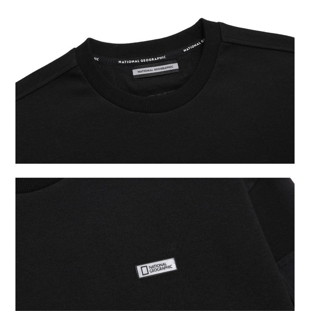 NEW National Geographic Sleeve-Pocket Sweatshirt N251USW900 CARBON BLACK Asian Fit