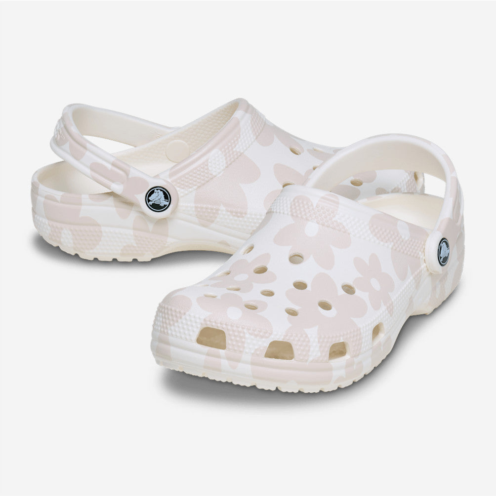 NEW CROCS Classic Pop Petals Clog 214090 Flower Chalk / Multi