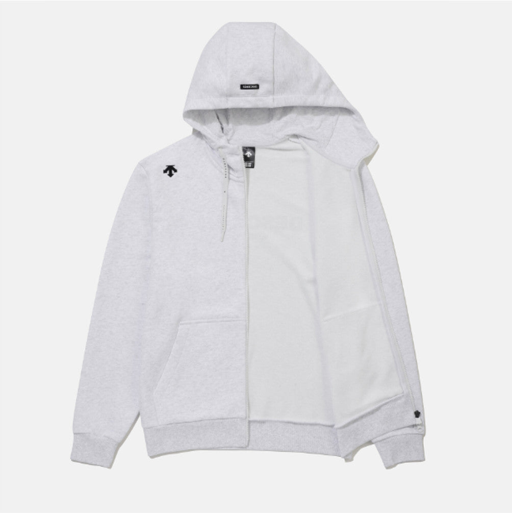 NEW DESCENTE Sports Terry Back-Printed Training Jacket SR323UFT81 LIGHT GREY ASIAN FIT