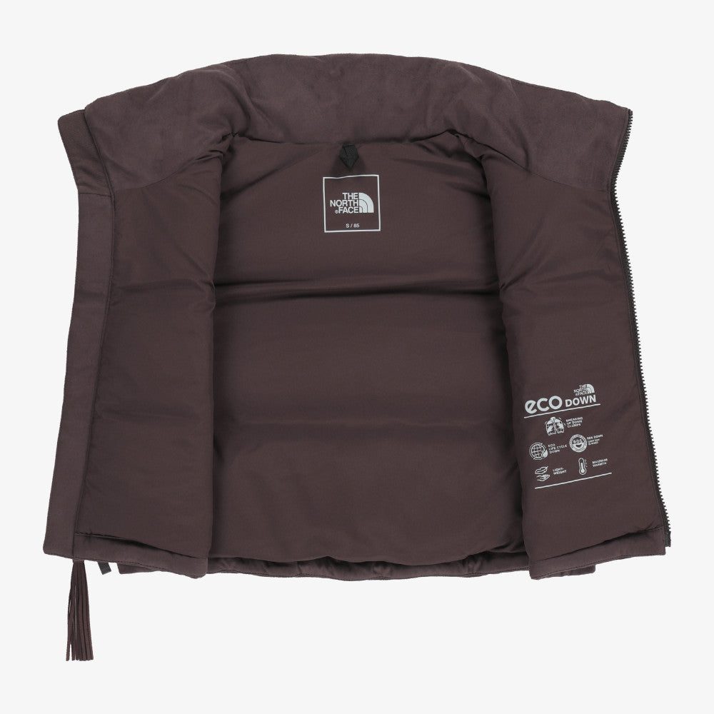 The North Face Korea WHITE LABEL W'S SUEDE NUPTSE VEST NV1DR82J BROWN (RDS) ASIAN FIT